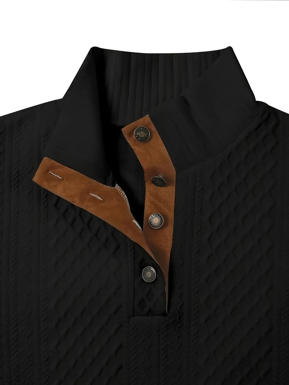 Stand Collar Button Henley Sweater for Men | Comfortable Knit Casual Wear