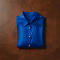 Dark Blue Satin Shirt - Satinni
