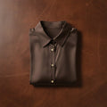 Dark Brown Satin Shirt - Satinni