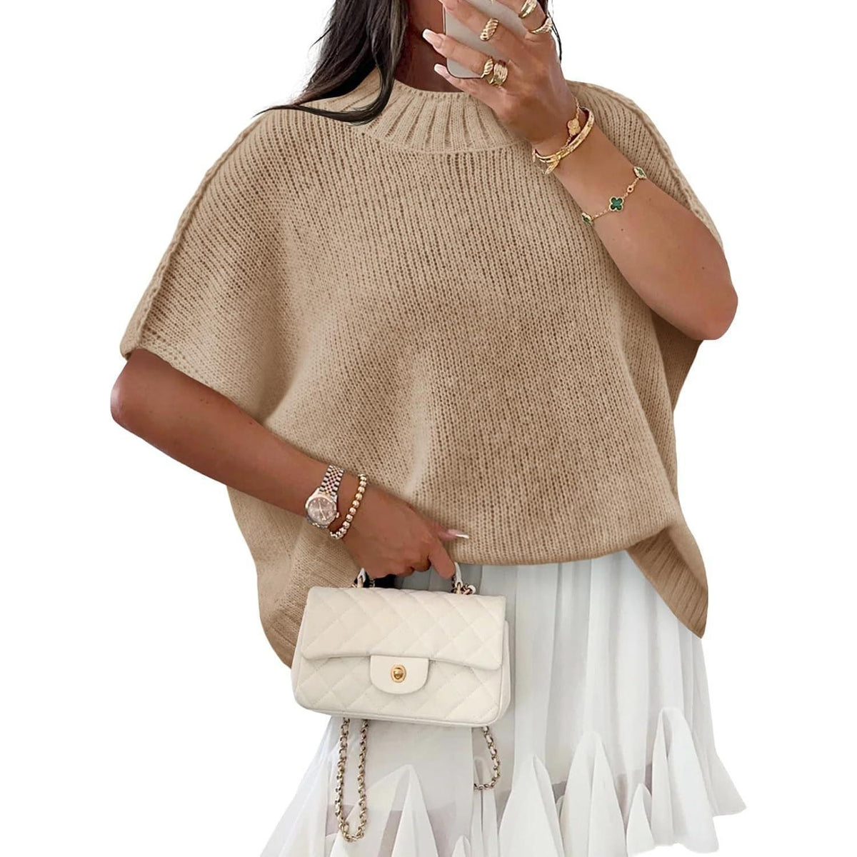 Oversized Women's Knit Sweater - Cozy Casual Pullover for Everyday Wear