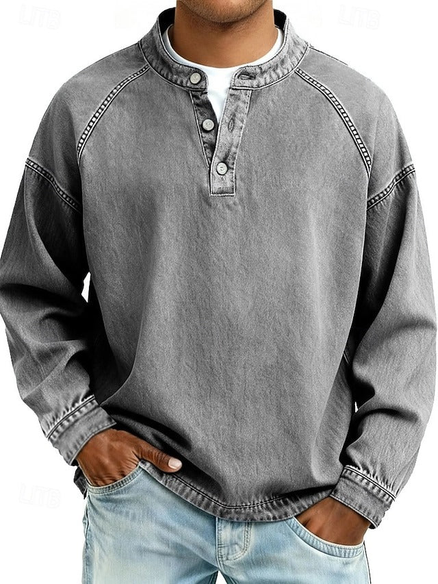 Vintage Long Sleeve Casual Shirt | Cotton Blend | Perfect for Everyday Wear