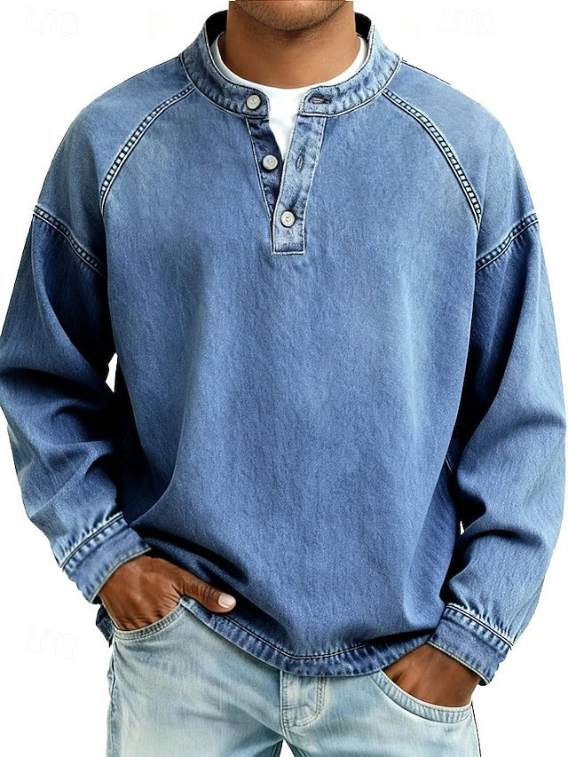 Vintage Long Sleeve Casual Shirt | Cotton Blend | Perfect for Everyday Wear