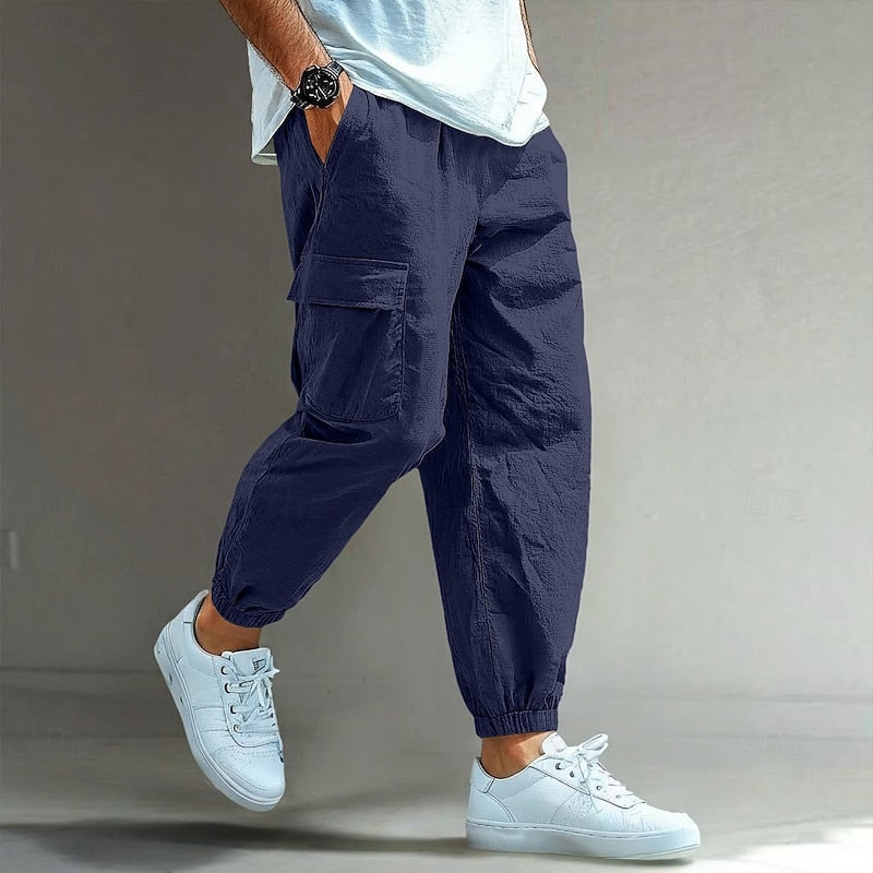Relaxed Fit Cotton Cargo Pants for Casual Wear and Outdoor Activities