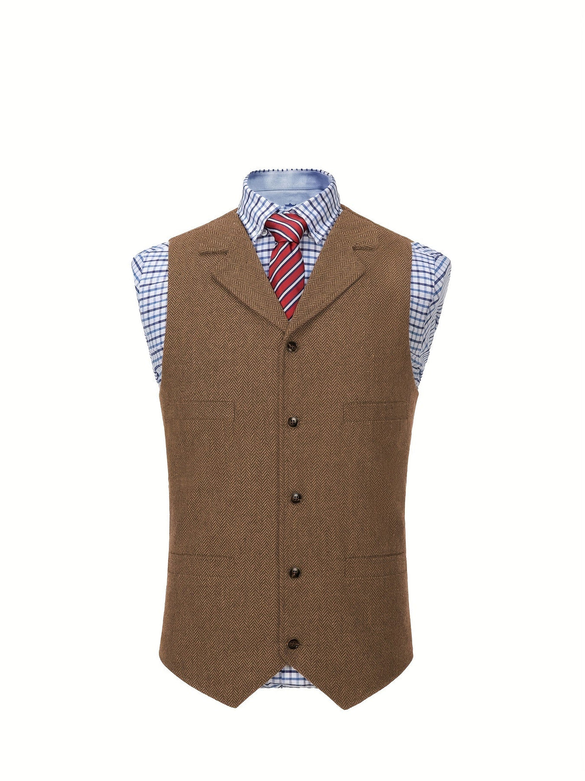 Herringbone Vest for Men | Heritage Style | Warm Wool Blend | Casual Wear