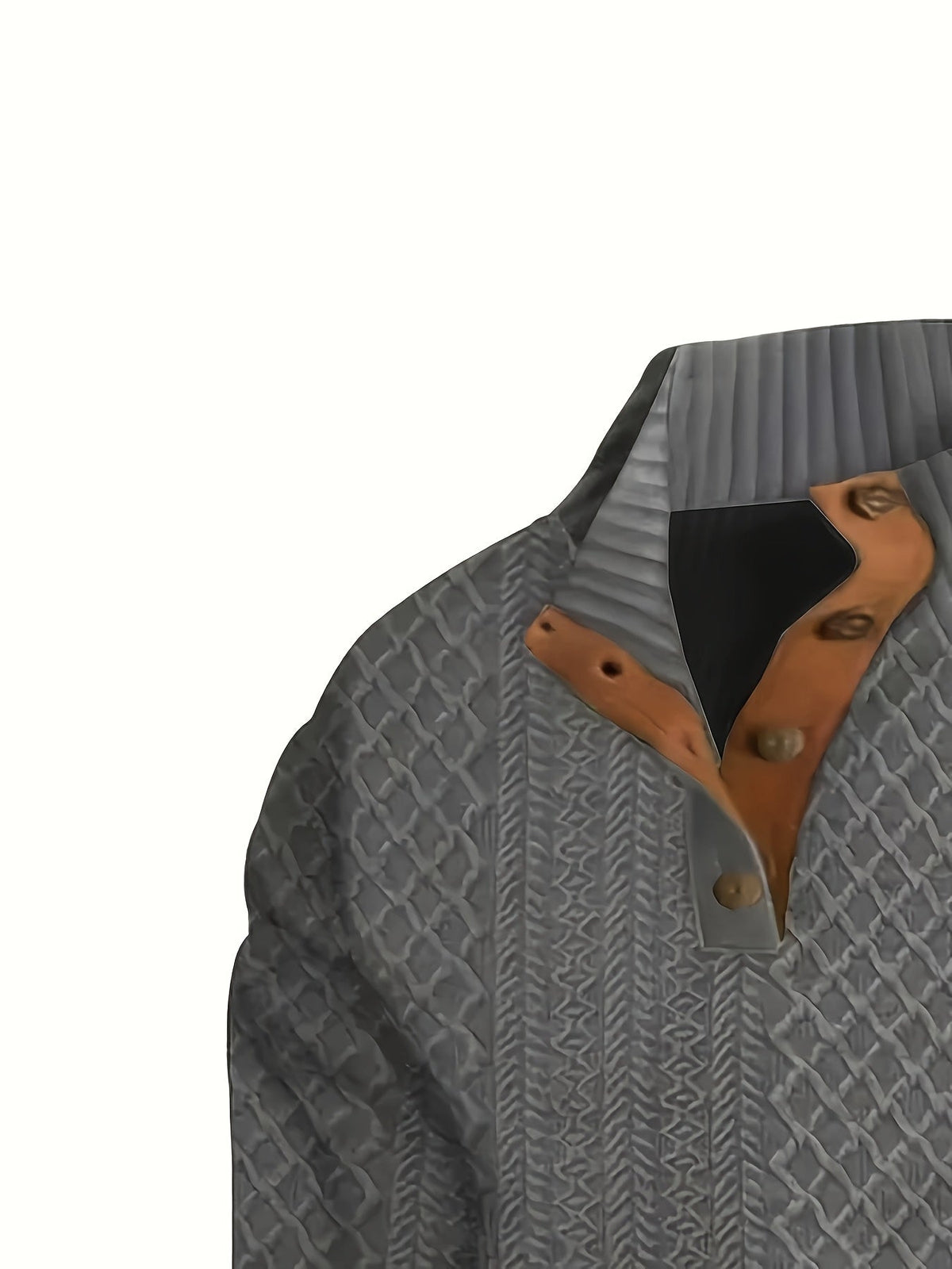 Stand Collar Button Henley Sweater for Men | Comfortable Knit Casual Wear