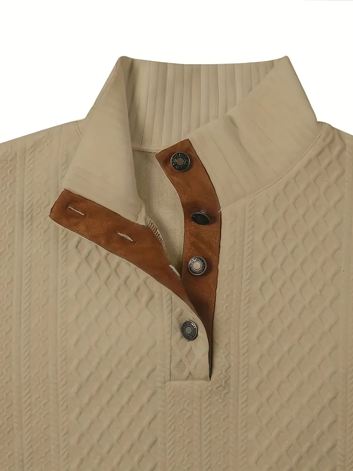 Stand Collar Button Henley Sweater for Men | Comfortable Knit Casual Wear