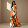 Floral satin dress - Satinni