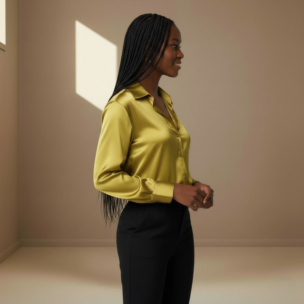 Gold Satin Shirt - Satinni