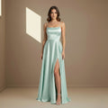 Green satin dress - Satinni