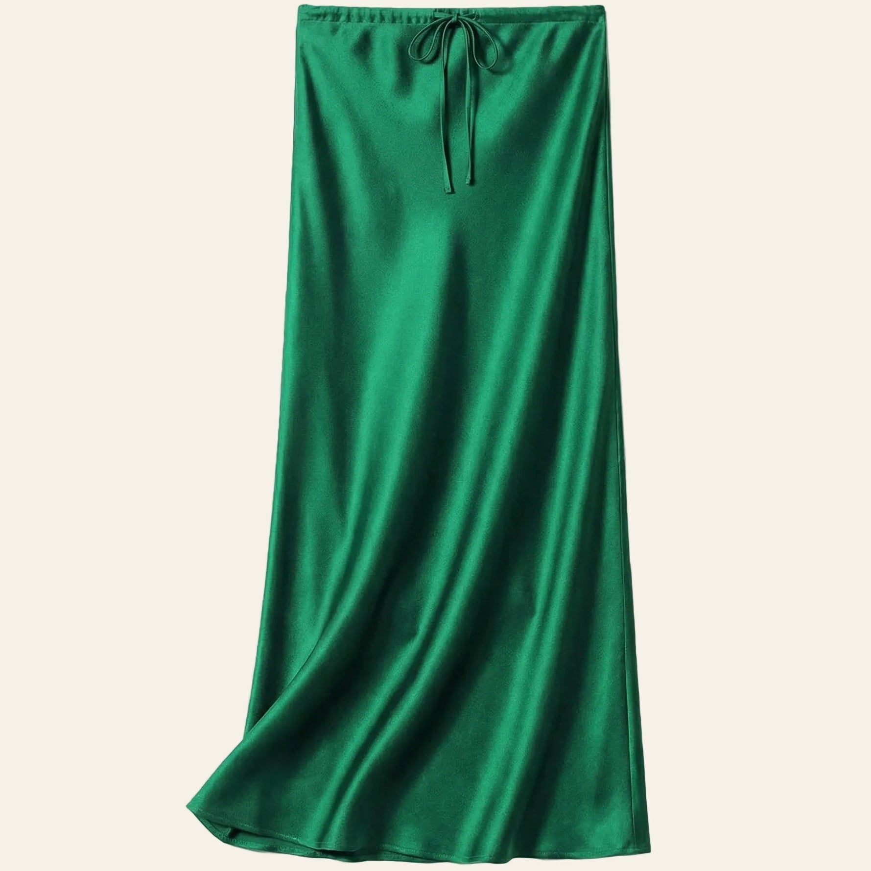 Green Satin Skirt - Satinni