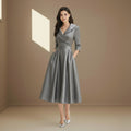 Grey satin dress - Satinni