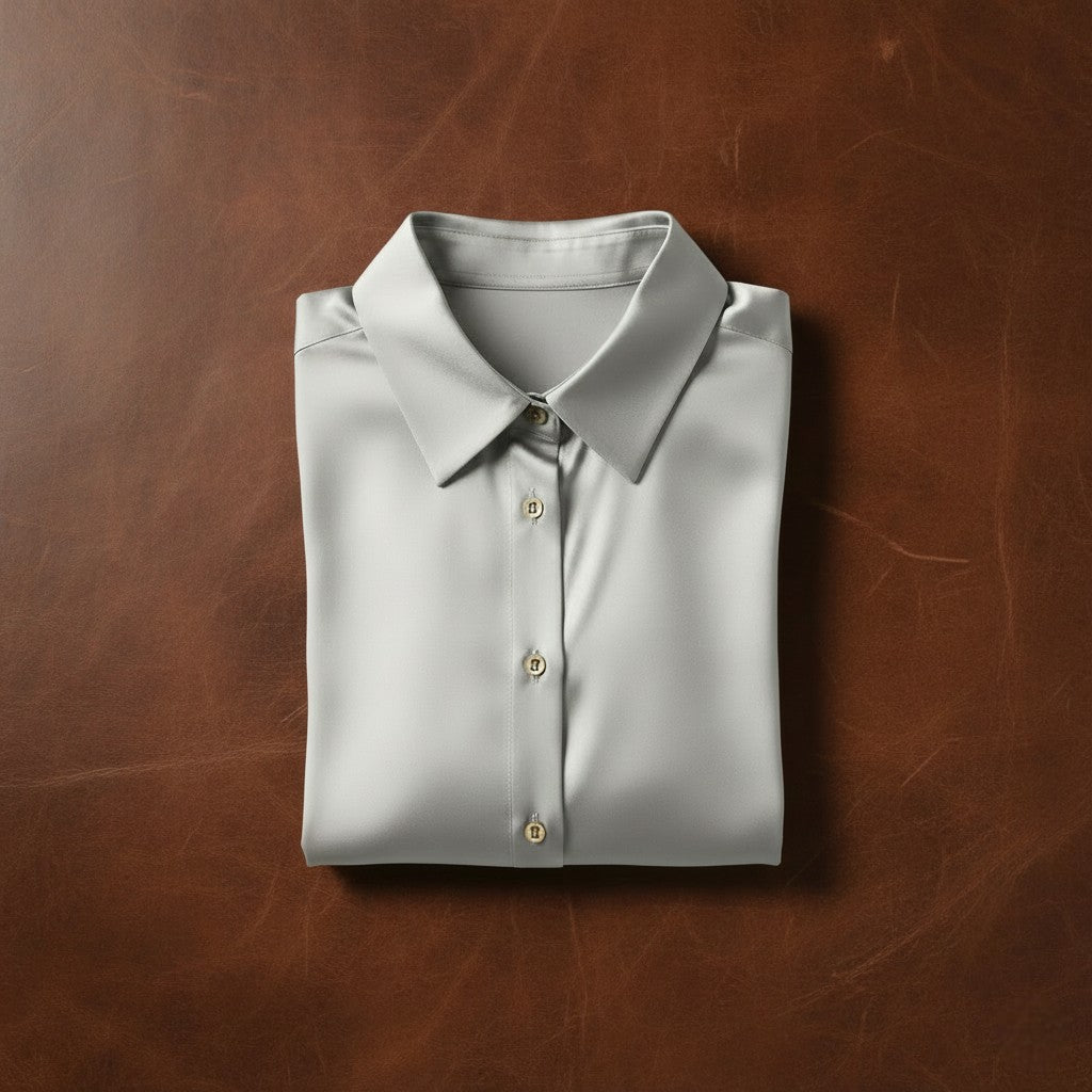 Grey Satin Shirt - Satinni