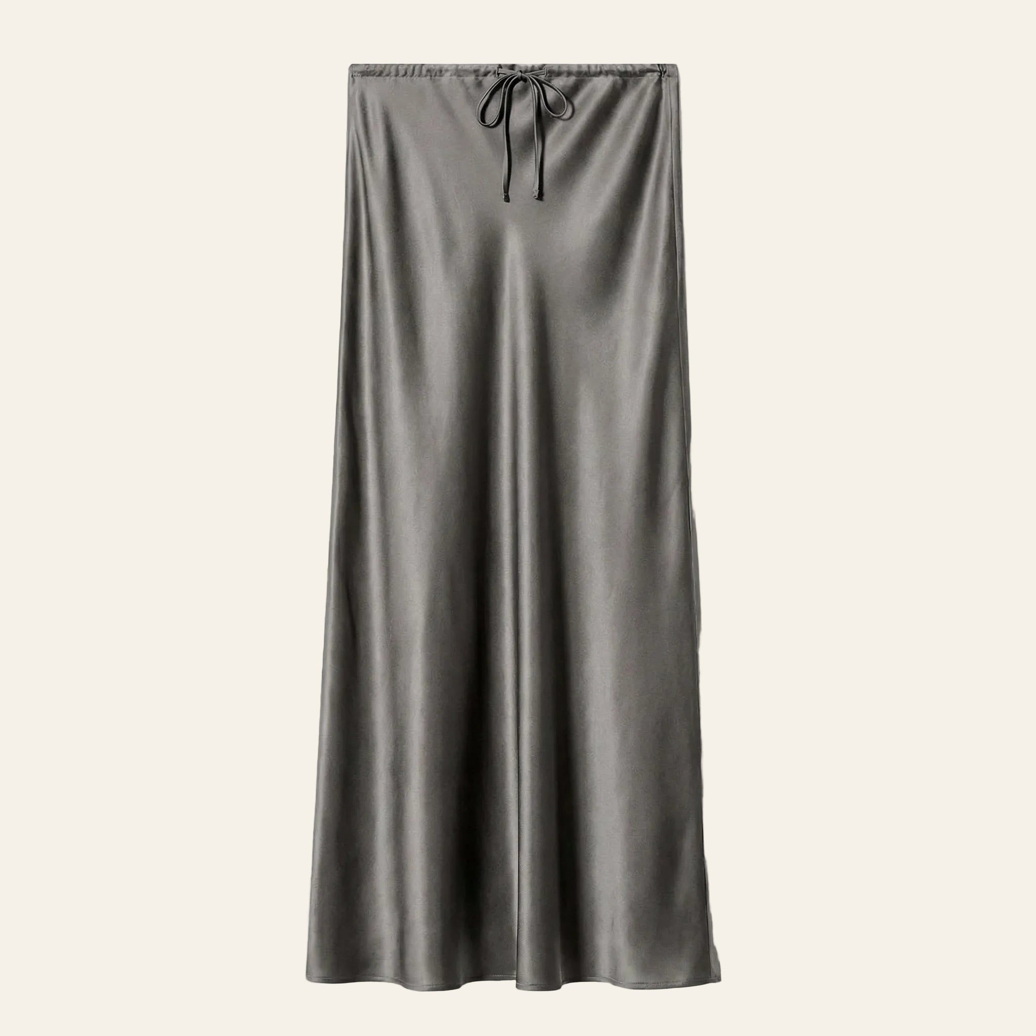 Grey Satin Skirt - Satinni