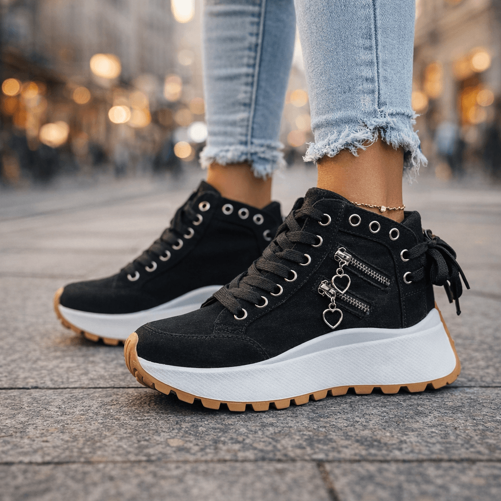 High Cut Lace Shoes for Women | Premium Quality | Stylish Footwear - Satinni