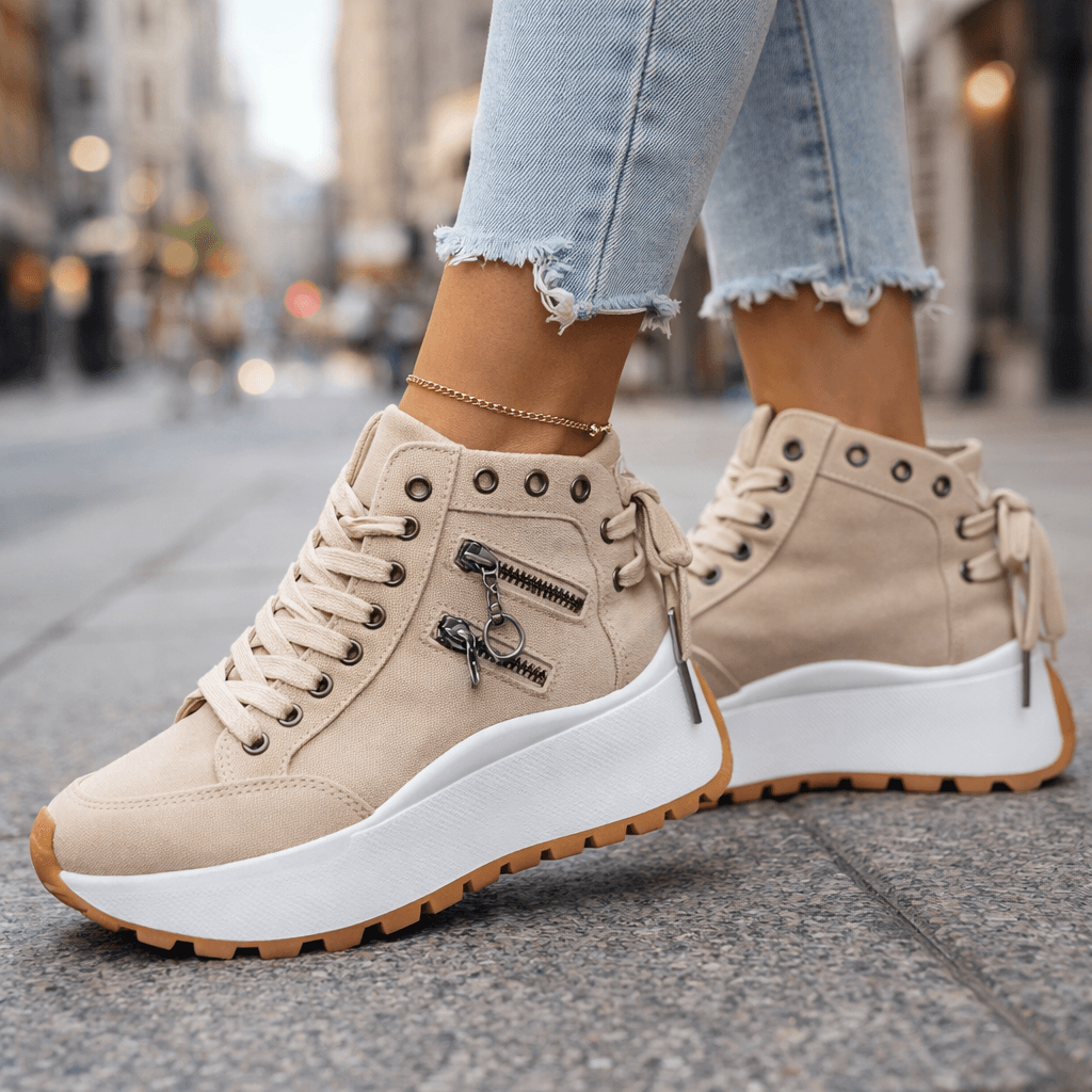 High Cut Lace Shoes for Women | Premium Quality | Stylish Footwear - Satinni
