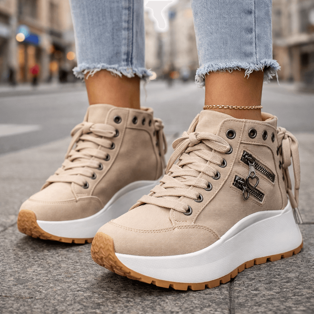 High Cut Lace Shoes for Women | Premium Quality | Stylish Footwear - Satinni