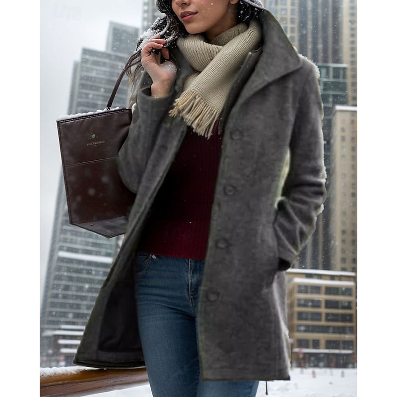 Timeless Turndown Collar Coat | Classic Design | Versatile Outerwear for Women