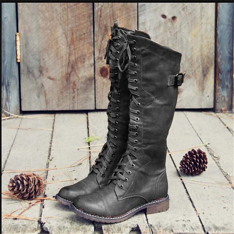 Tall Lace-Up Riding Boots | Durable Leather | Equestrian Footwear