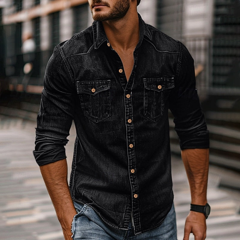 Rugged Button-Up Shirt for Outdoor Adventures - Durable Cotton Blend Fabric