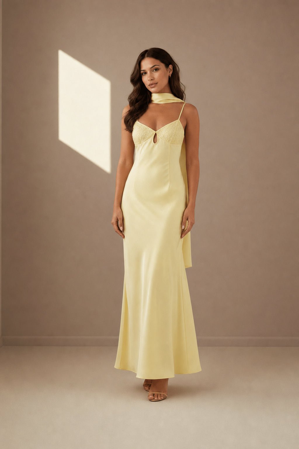 Lemon satin dress - Satinni