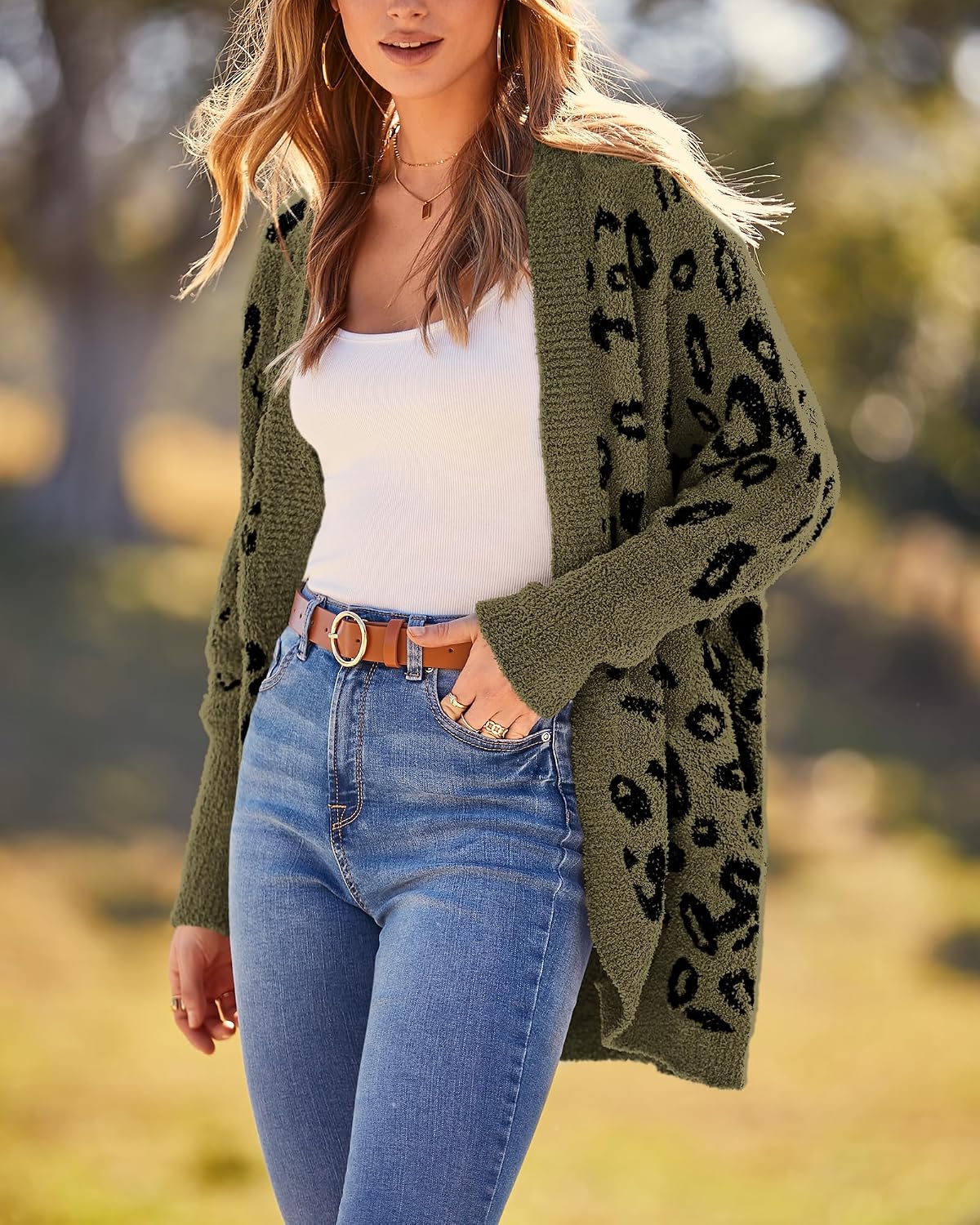 Leopard Cardigan for Women Knit – Casual Wear, Fall Fashion