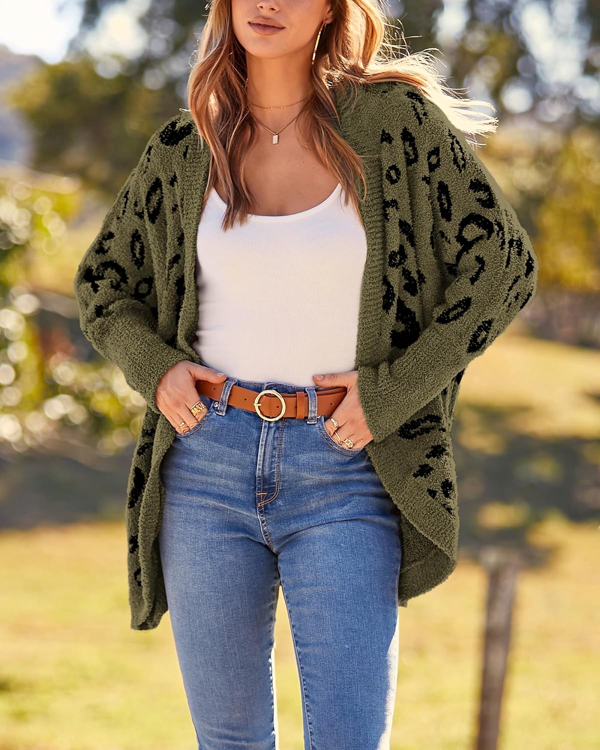Leopard Cardigan for Women Knit – Casual Wear, Fall Fashion