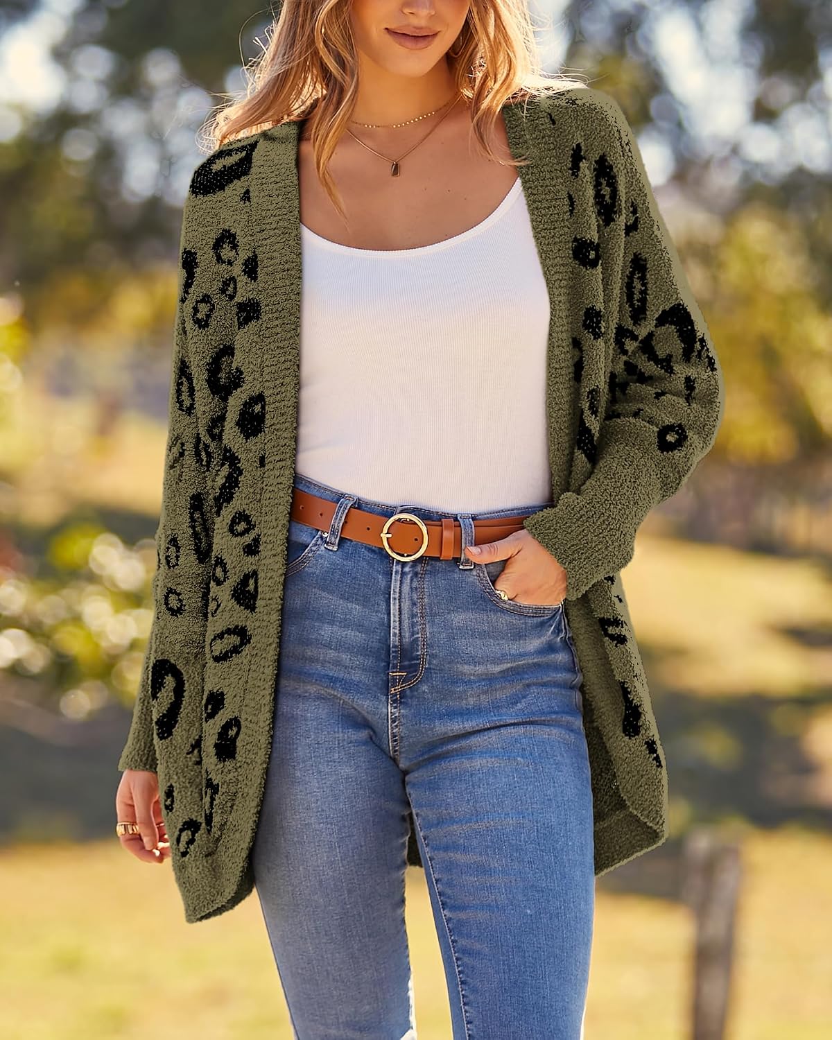 Leopard Cardigan for Women Knit – Casual Wear, Fall Fashion