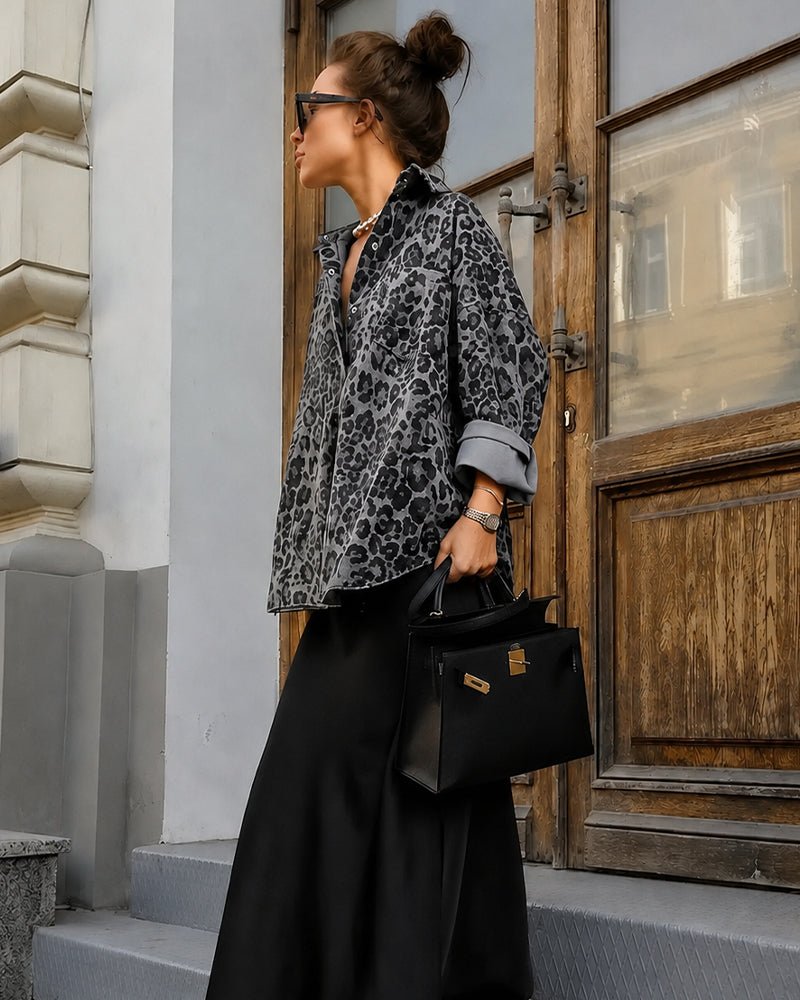 Leopard Print Shacket – Casual Wear, Layering Outfit