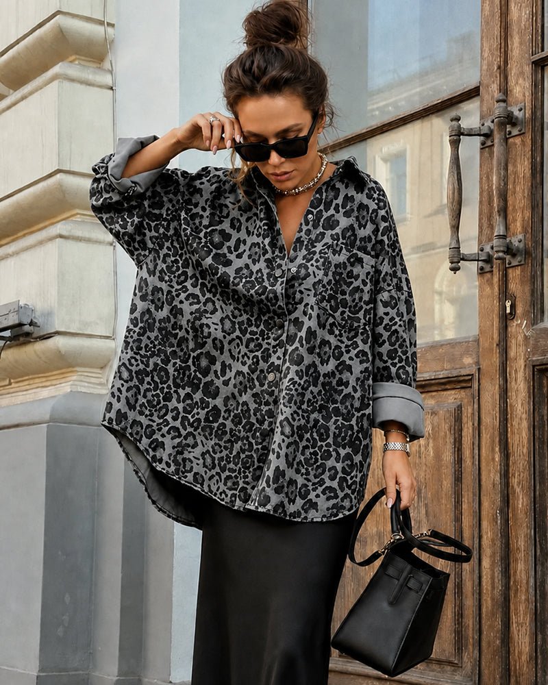Leopard Print Shacket – Casual Wear, Layering Outfit