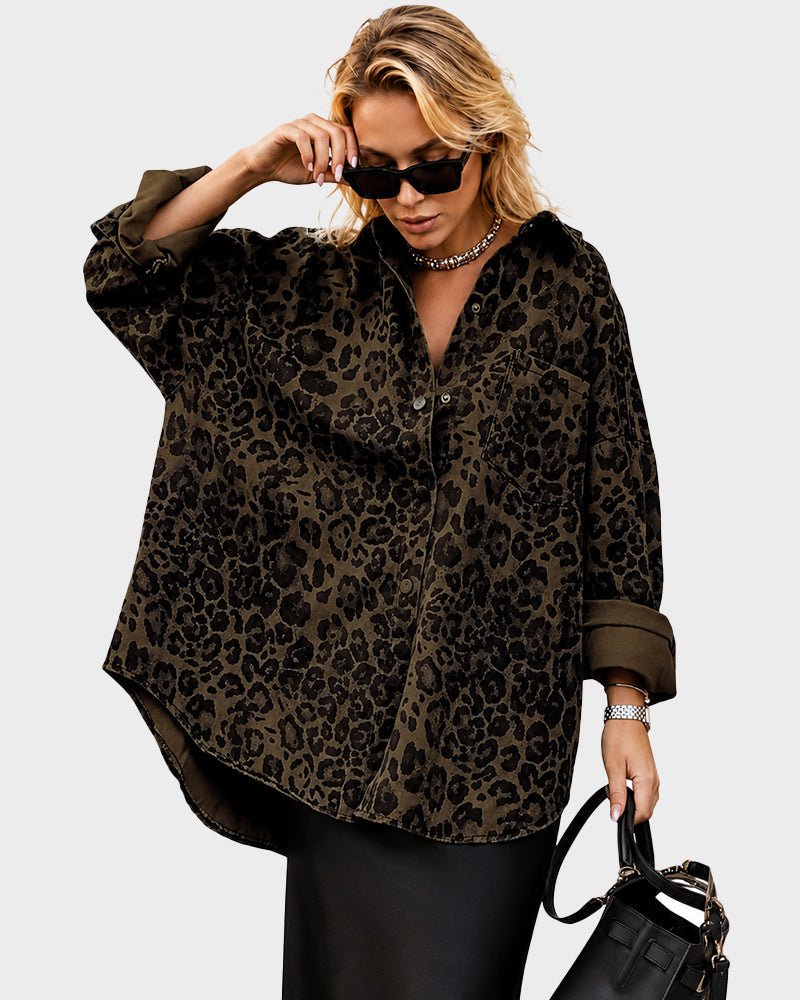 Leopard Print Shacket – Casual Wear, Layering Outfit