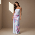 Light blue satin dress - Satinni
