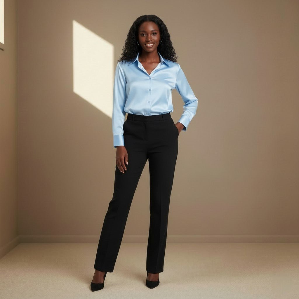 Light Blue Satin Shirt - Satinni