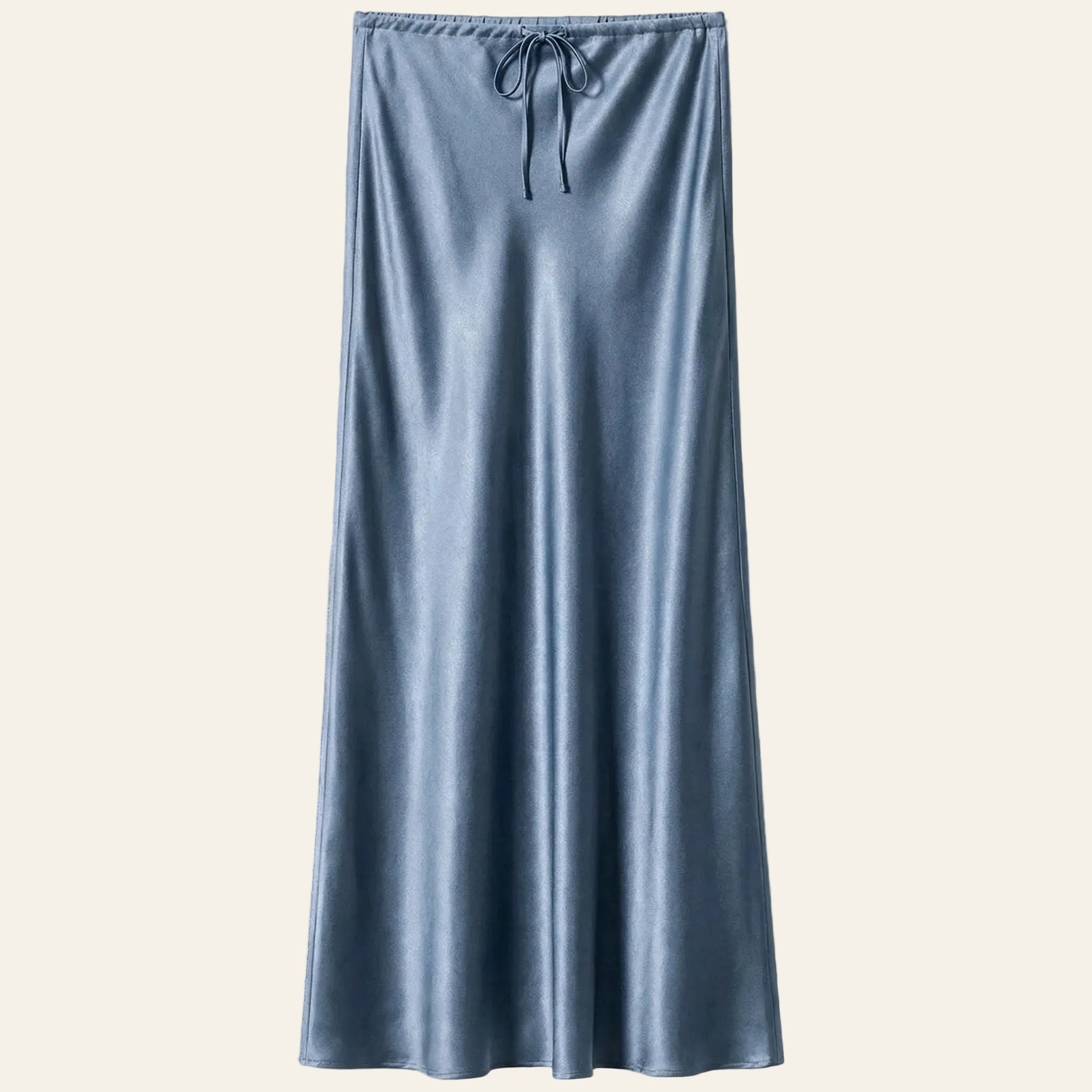 Light Blue Satin Skirt - Satinni