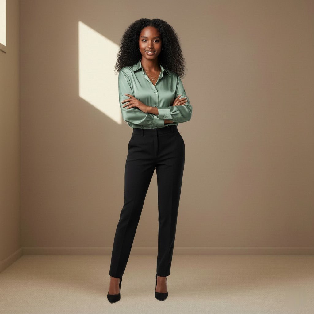 Light Green Satin Shirt - Satinni