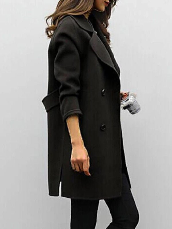 Classic Women's Coat – Casual, Office Wear for Autumn Winter