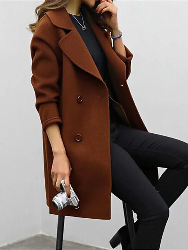 Classic Women's Coat – Casual, Office Wear for Autumn Winter