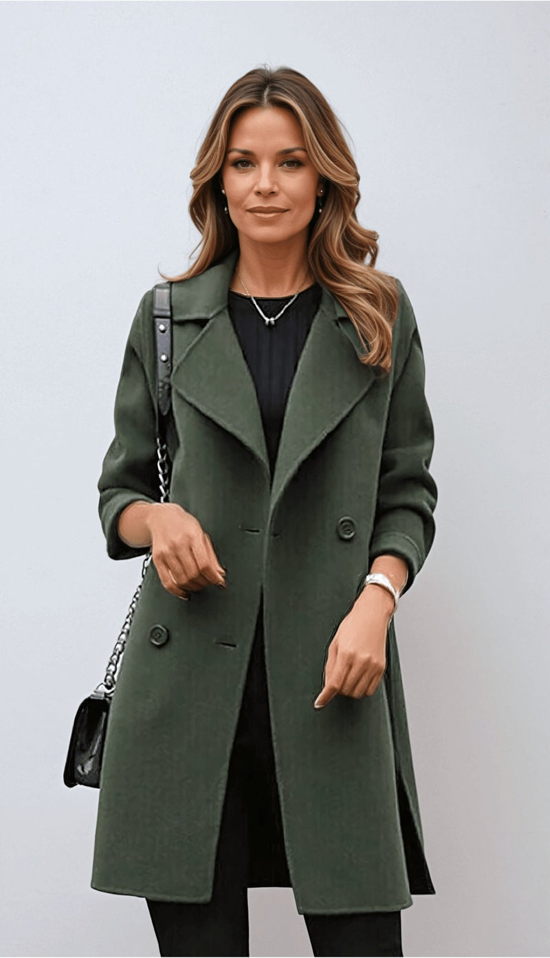 Classic Women's Coat – Casual, Office Wear for Autumn Winter