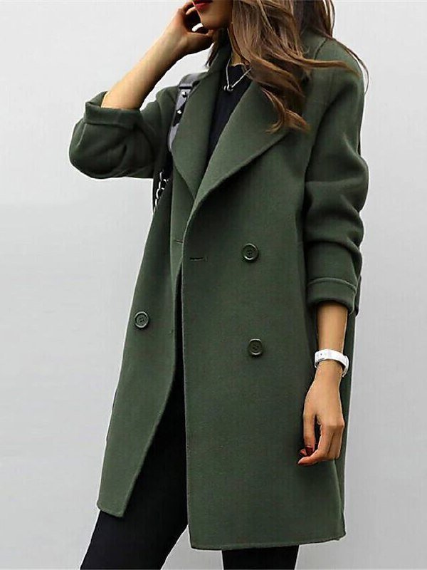 Classic Women's Coat – Casual, Office Wear for Autumn Winter