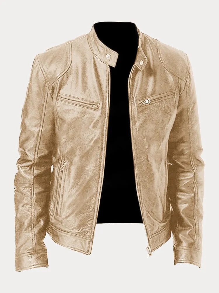 Men's Leather Casual Jacket - Stylish Everyday Outerwear for All Seasons - Satinni