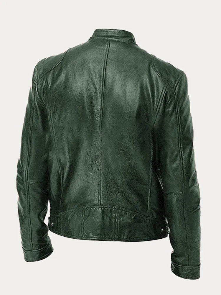 Men's Leather Casual Jacket - Stylish Everyday Outerwear for All Seasons - Satinni