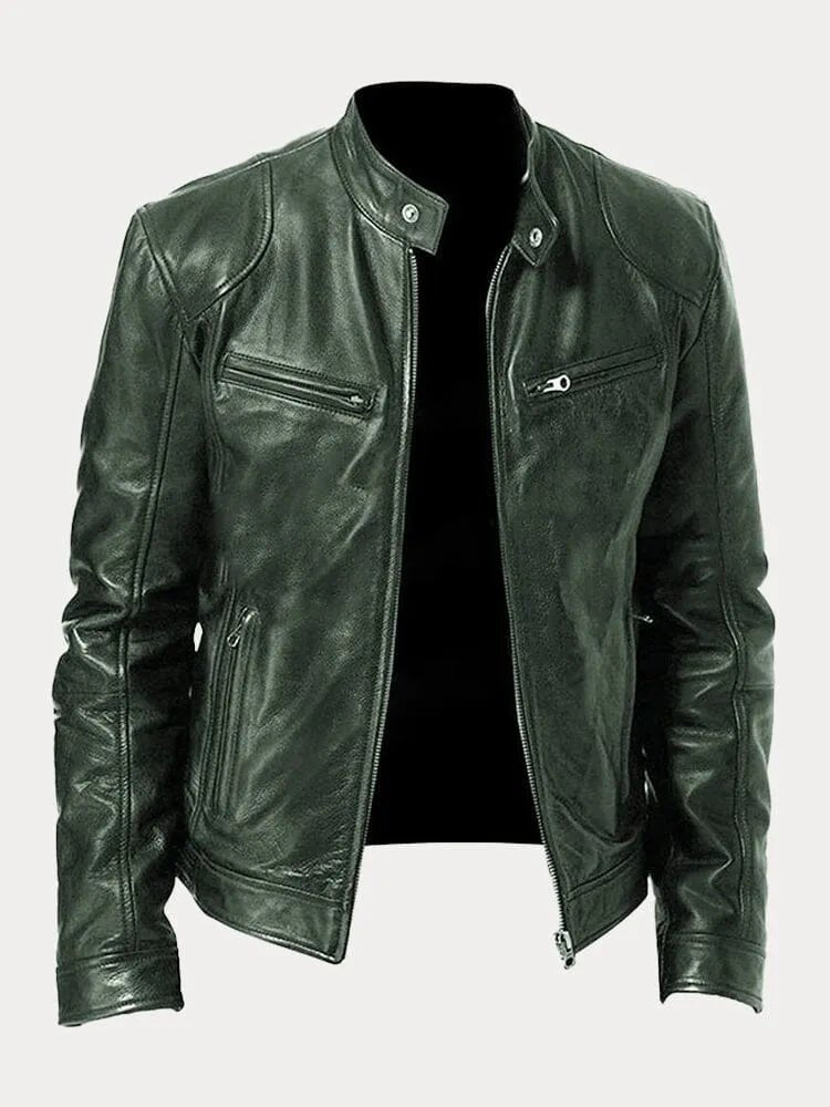 Men's Leather Casual Jacket - Stylish Everyday Outerwear for All Seasons - Satinni