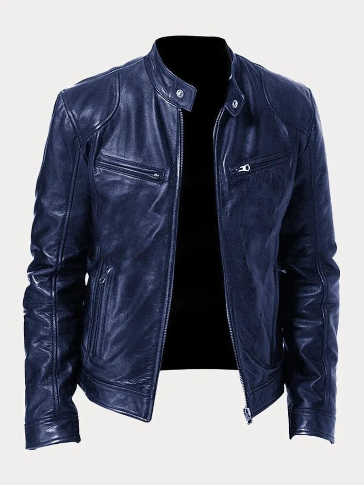 Men's Leather Casual Jacket - Stylish Everyday Outerwear for All Seasons - Satinni