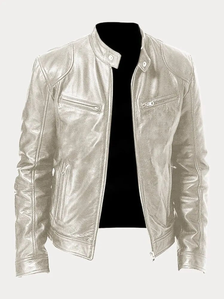 Men's Leather Casual Jacket - Stylish Everyday Outerwear for All Seasons - Satinni