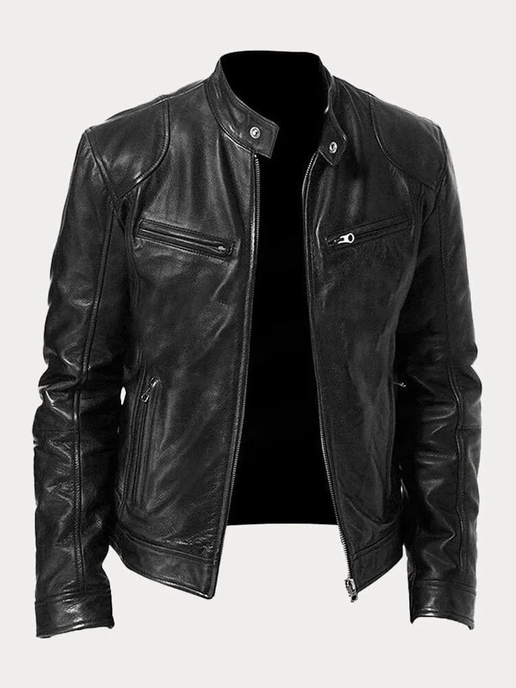 Men's Leather Casual Jacket - Stylish Everyday Outerwear for All Seasons - Satinni