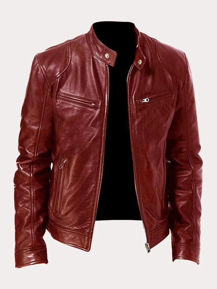Men's Leather Casual Jacket - Stylish Everyday Outerwear for All Seasons - Satinni