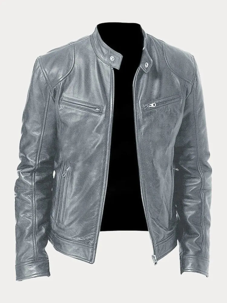 Men's Leather Casual Jacket - Stylish Everyday Outerwear for All Seasons - Satinni