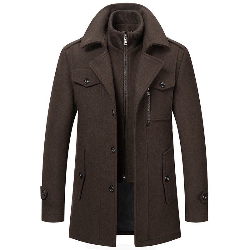Men's Lined Winter Coat - Two-Piece Design for Cold Weather Protection - Satinni
