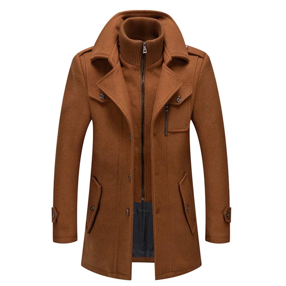 Men's Lined Winter Coat - Two-Piece Design for Cold Weather Protection - Satinni
