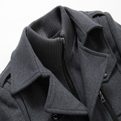 Men's Lined Winter Coat - Two-Piece Design for Cold Weather Protection - Satinni