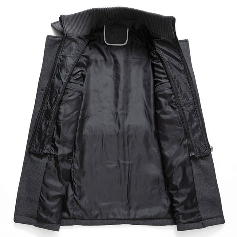 Men's Lined Winter Coat - Two-Piece Design for Cold Weather Protection - Satinni